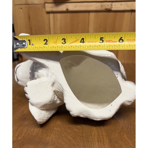 Large White Ceramic Bunny Rabbit Figurine Glossy Easter Decor 8" Spring Cottage - Picture 10 of 10
